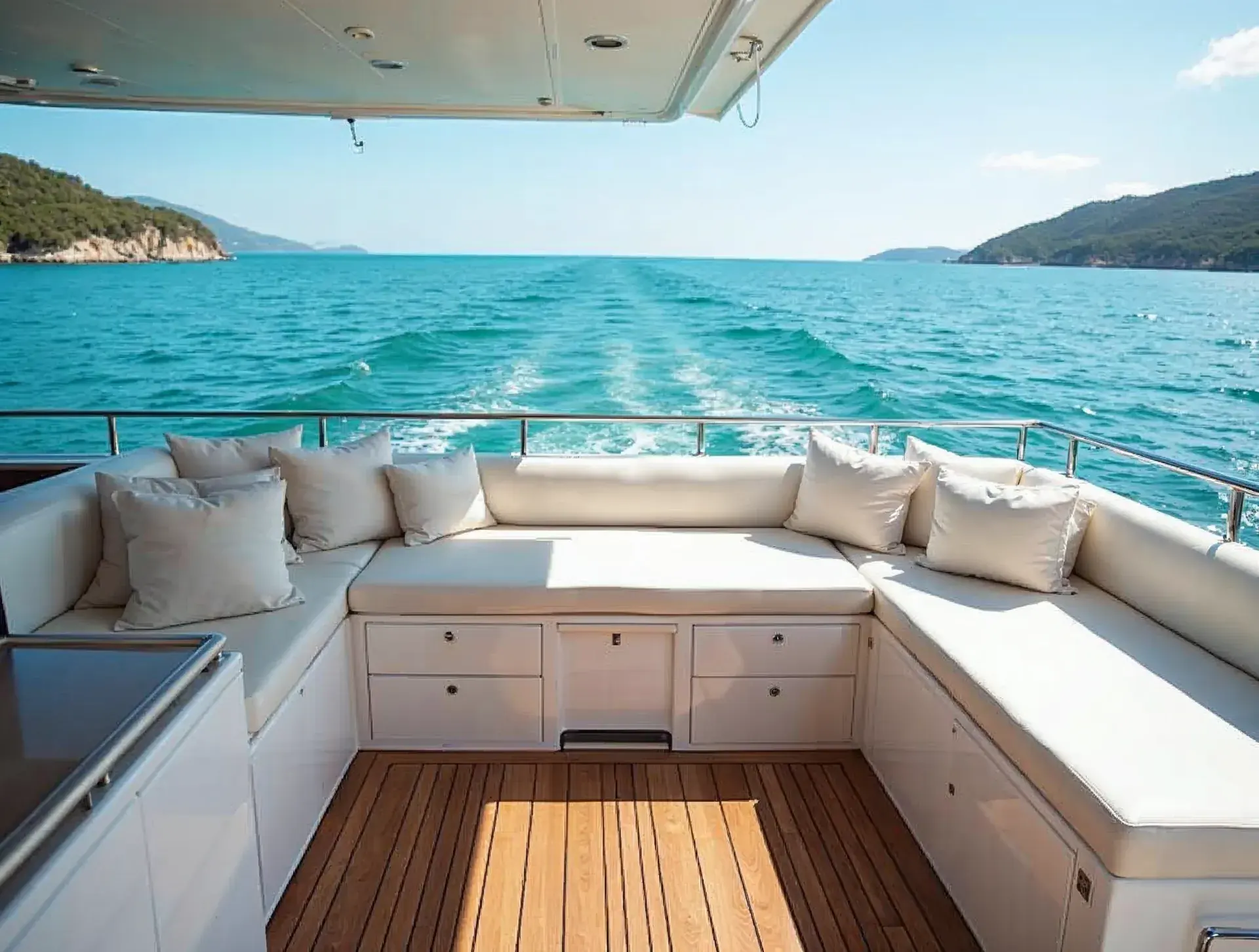 Cockpit und Sonnendeck – Azimut 55