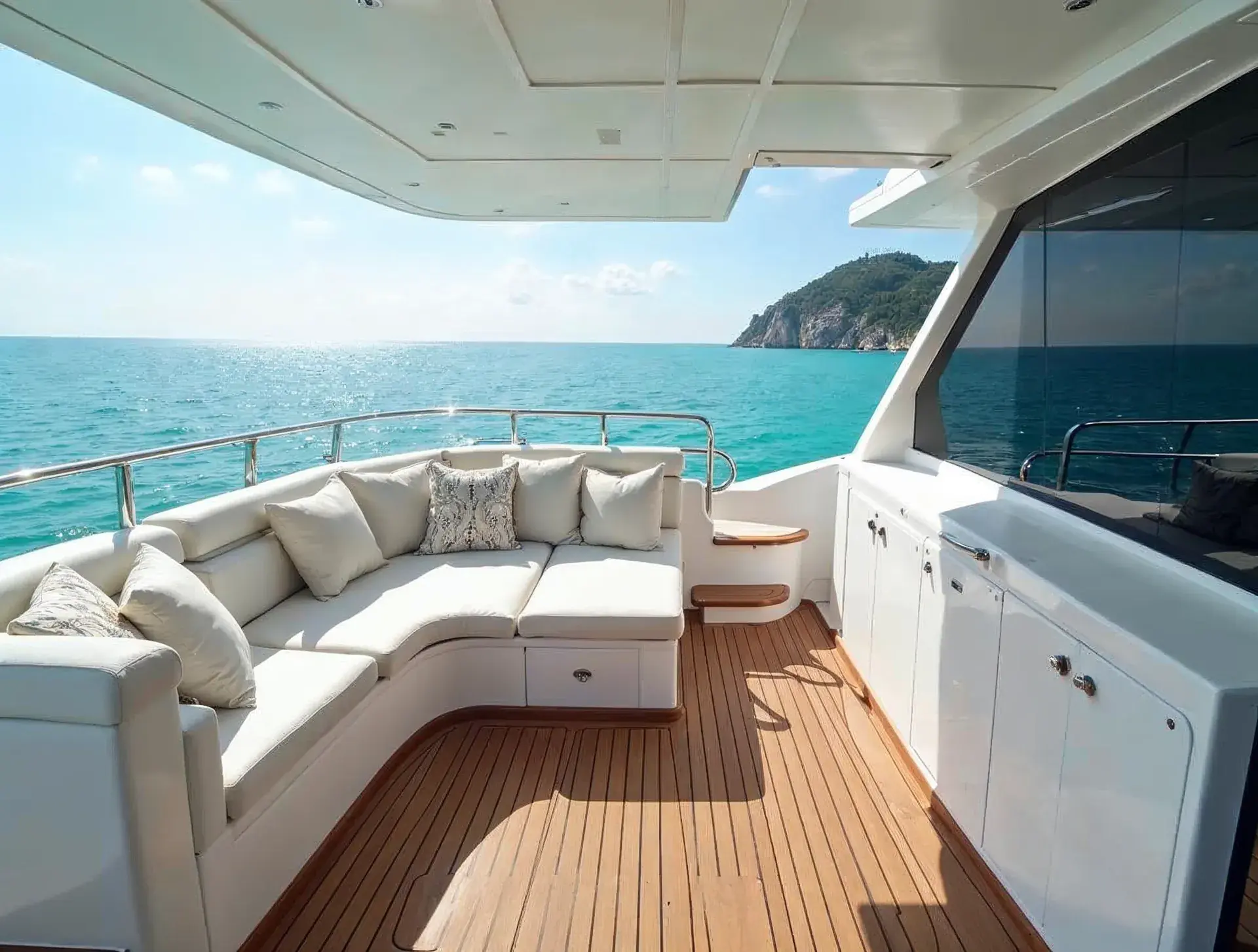 Cockpit und Sonnendeck – Fairline Targa 48