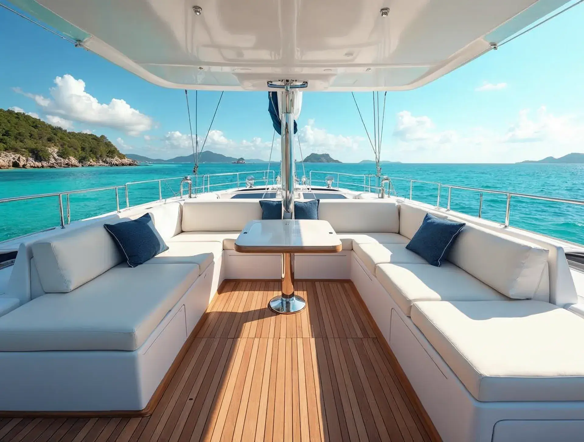 Cockpit und Sonnendeck – Fountaine Pajot Saona 47