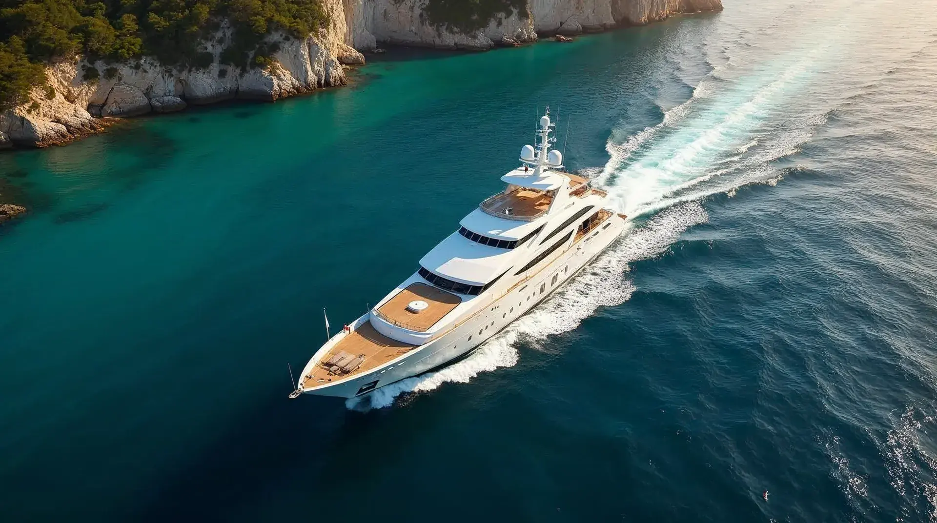 Luxusyacht auf türkisem Meer