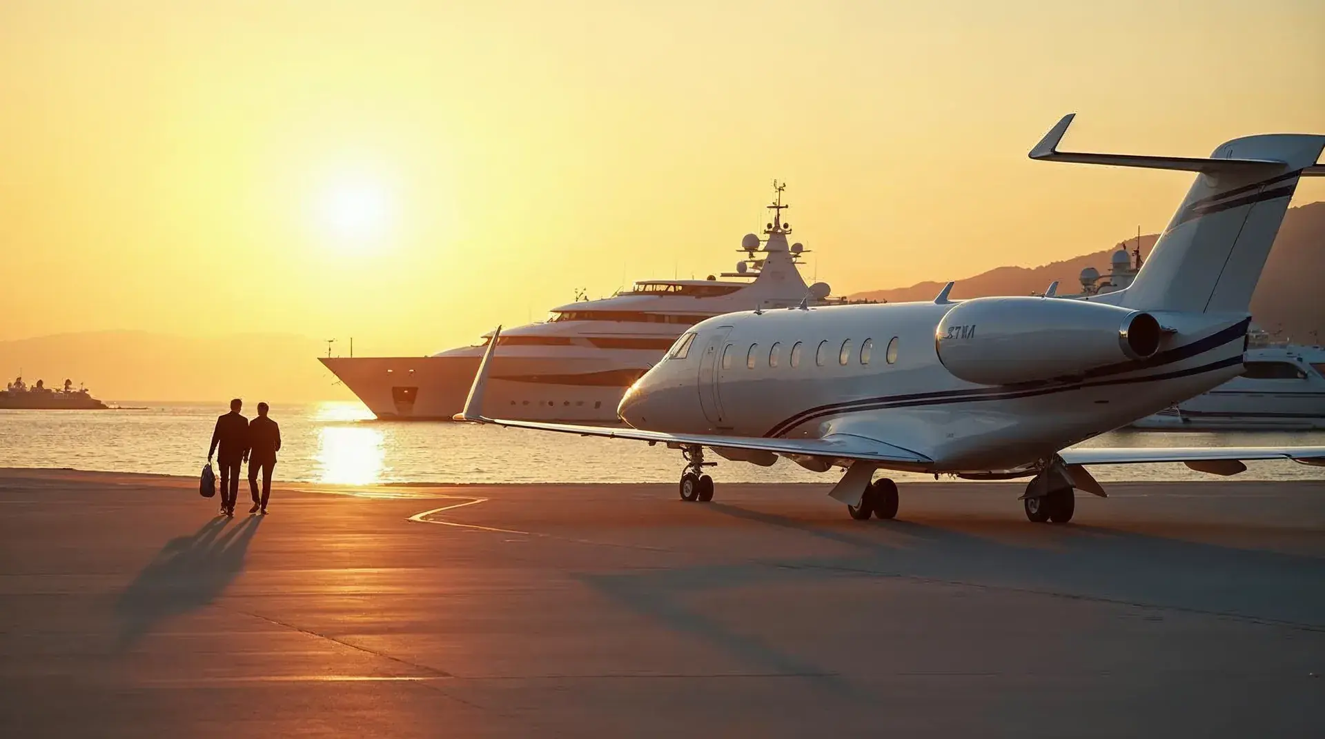 Privatjet und Yacht